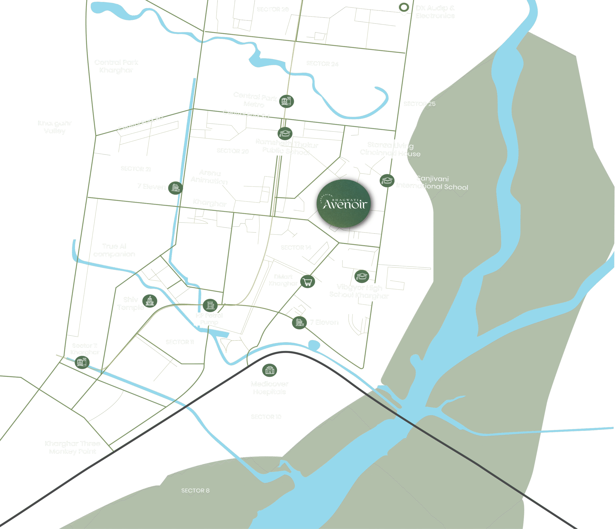 Bhagwati Avenoir Location